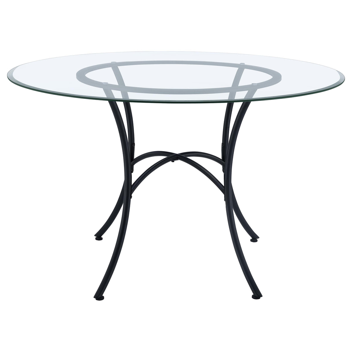 Kline Matte Black 48-inch Round Glass Top Dining Table from Coaster - Luna Furniture