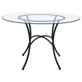 Kline Matte Black 48-inch Round Glass Top Dining Table from Coaster - Luna Furniture