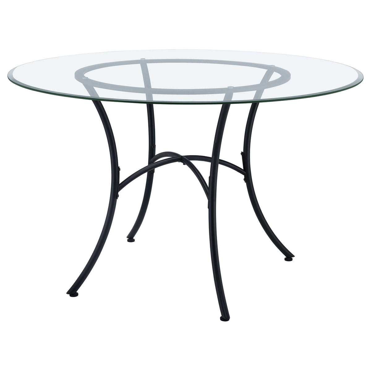 Kline Matte Black 48-inch Round Glass Top Dining Table from Coaster - Luna Furniture