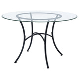Kline Matte Black 48-inch Round Glass Top Dining Table from Coaster - Luna Furniture