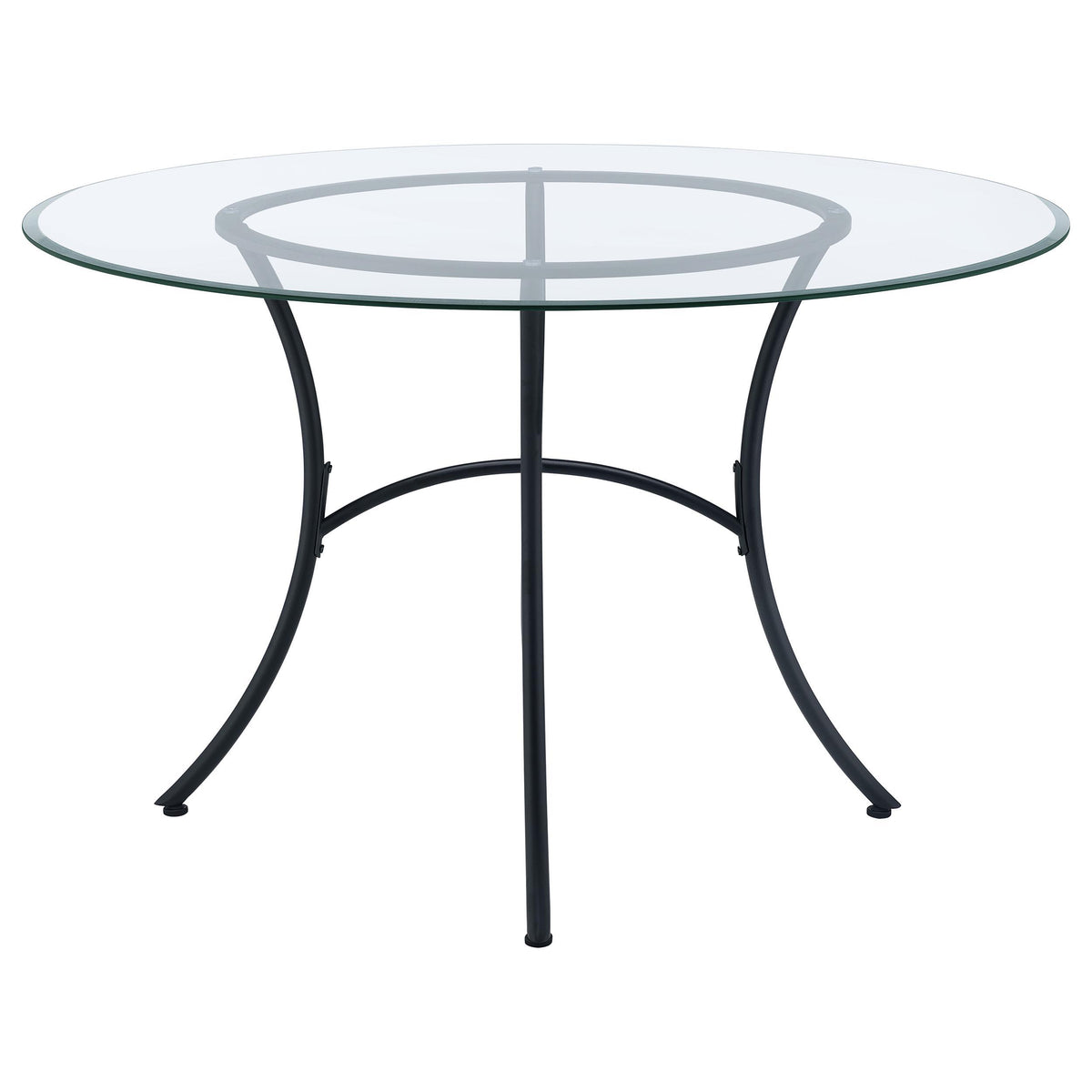 Kline Matte Black 48-inch Round Glass Top Dining Table from Coaster - Luna Furniture