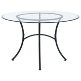 Kline Matte Black 48-inch Round Glass Top Dining Table from Coaster - Luna Furniture