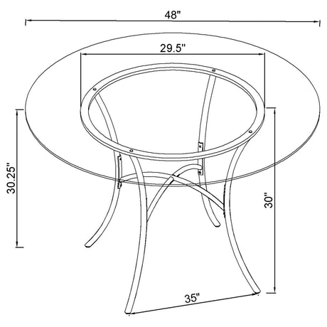 Kline Matte Black 48" Round Glass Top Dining Table from Coaster - Luna Furniture