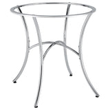 Kline Chrome Curved Metal Dining Table Base from Coaster - Luna Furniture