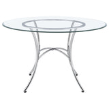 Kline Chrome 48-inch Round Glass Top Dining Table from Coaster - Luna Furniture