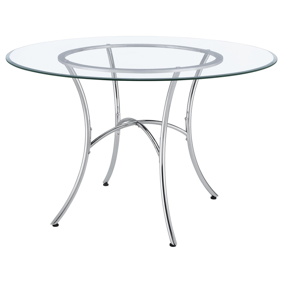 Kline Chrome 48-inch Round Glass Top Dining Table from Coaster - Luna Furniture