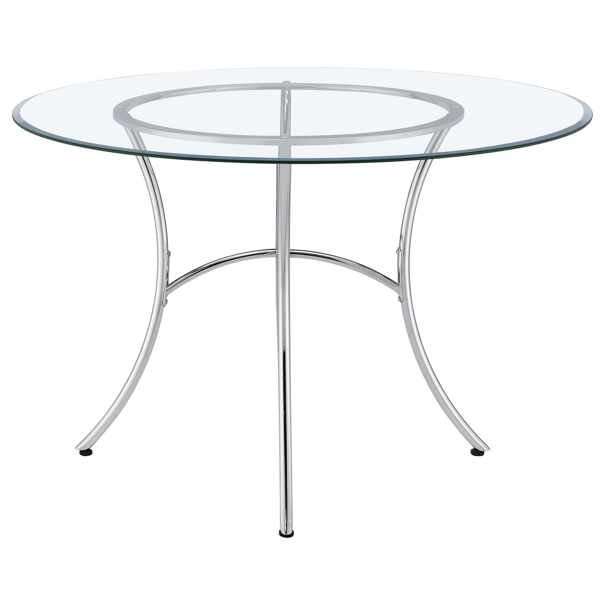 Kline Chrome 48-inch Round Glass Top Dining Table from Coaster - Luna Furniture