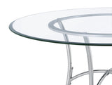 Kline Chrome 48-inch Round Glass Top Dining Table from Coaster - Luna Furniture