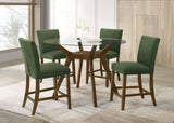 Paxton Green 5-piece Round Glass Top Counter Height Dining Set from Coaster - Luna Furniture