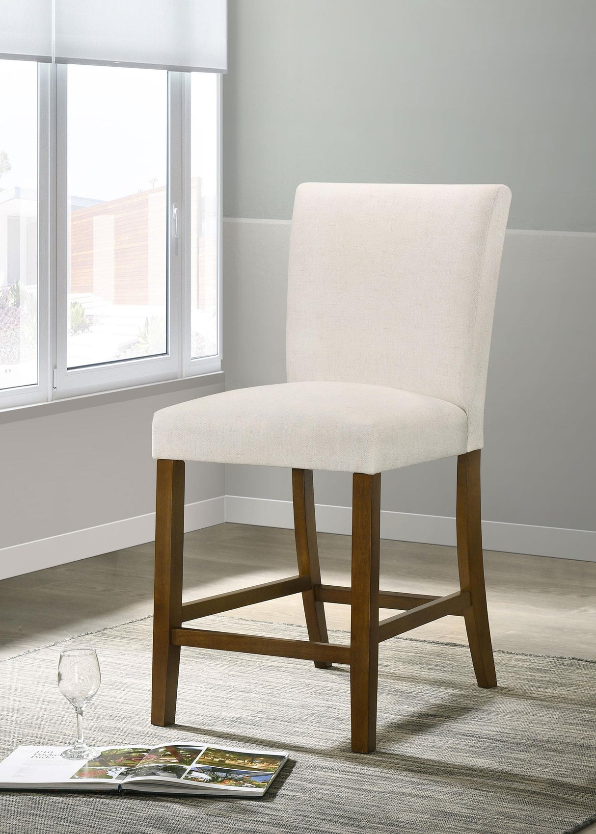Paxton Beige / Brown Upholstered Counter Height Dining Chair, Set of 2 from Coaster - Luna Furniture
