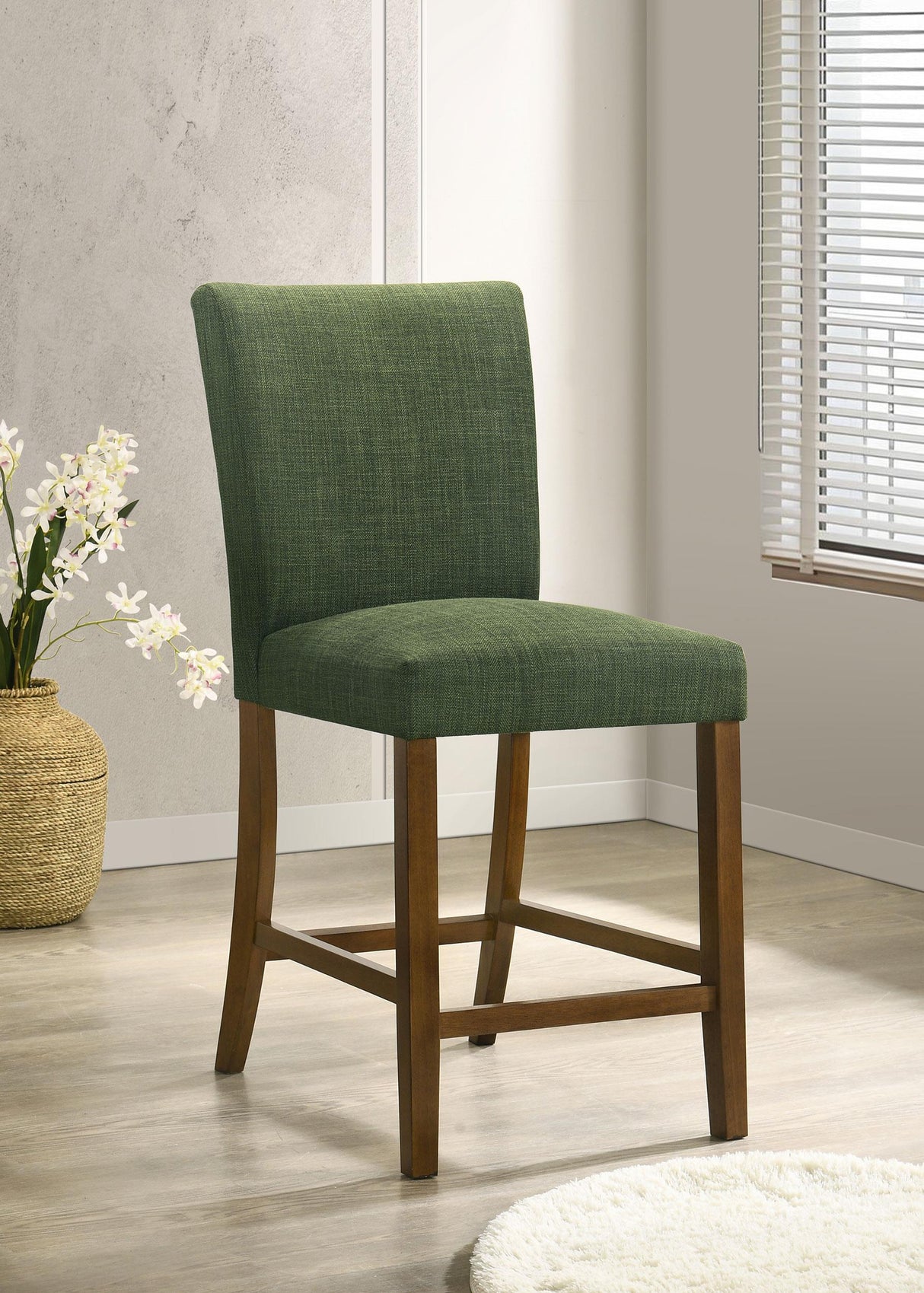 Paxton Green Upholstered Counter Height Dining Chair, Set of 2 from Coaster - Luna Furniture