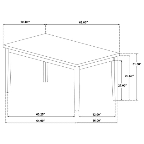 Andrews Light Ash 7-Piece Rectangular Dining Set from Coaster - Luna Furniture