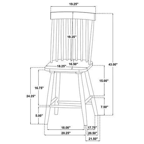 Andrews Light Ash and White 5-Piece Round Counter Dining Set from Coaster - Luna Furniture