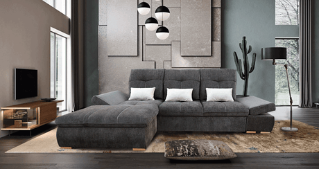 Estero Grey/Silver LAF Sectional from ESF Furniture - Luna Furniture