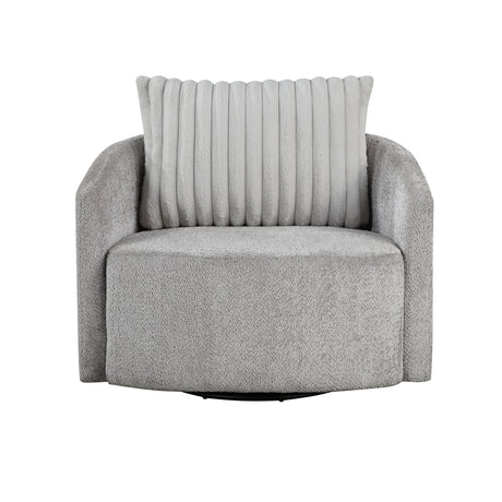 Francine Gray Chenille Swivel Chair from Homelegance - Luna Furniture