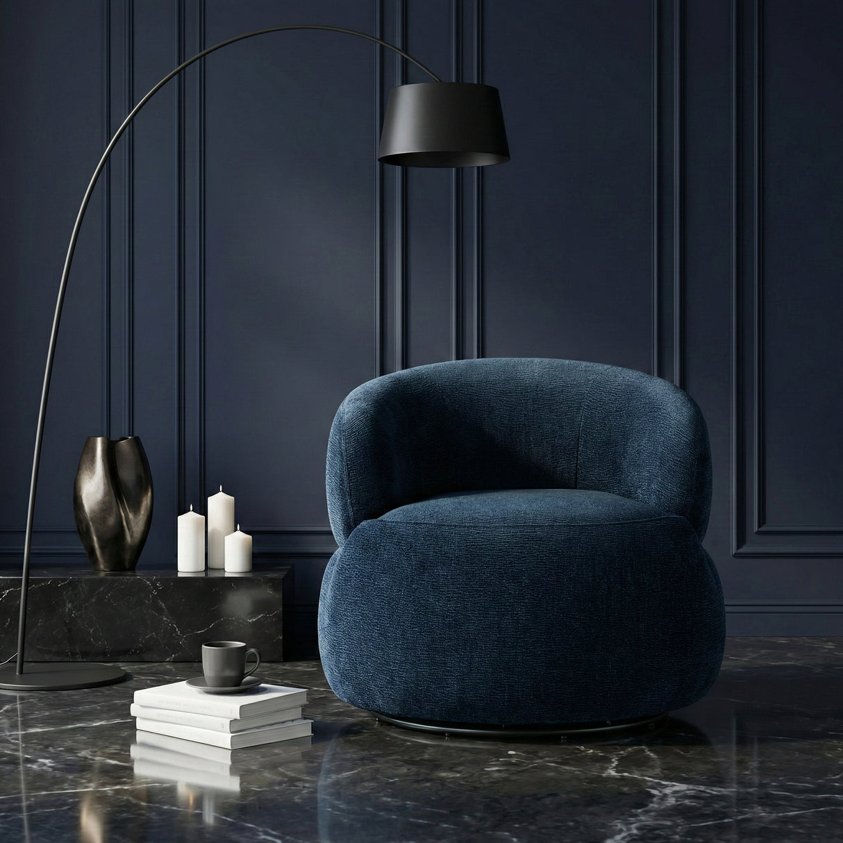 Ruvo Blue Swivel Accent Chair from Homelegance - Luna Furniture