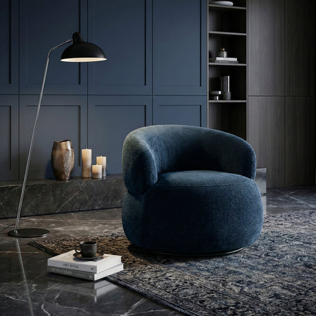 Ruvo Blue Swivel Accent Chair from Homelegance - Luna Furniture