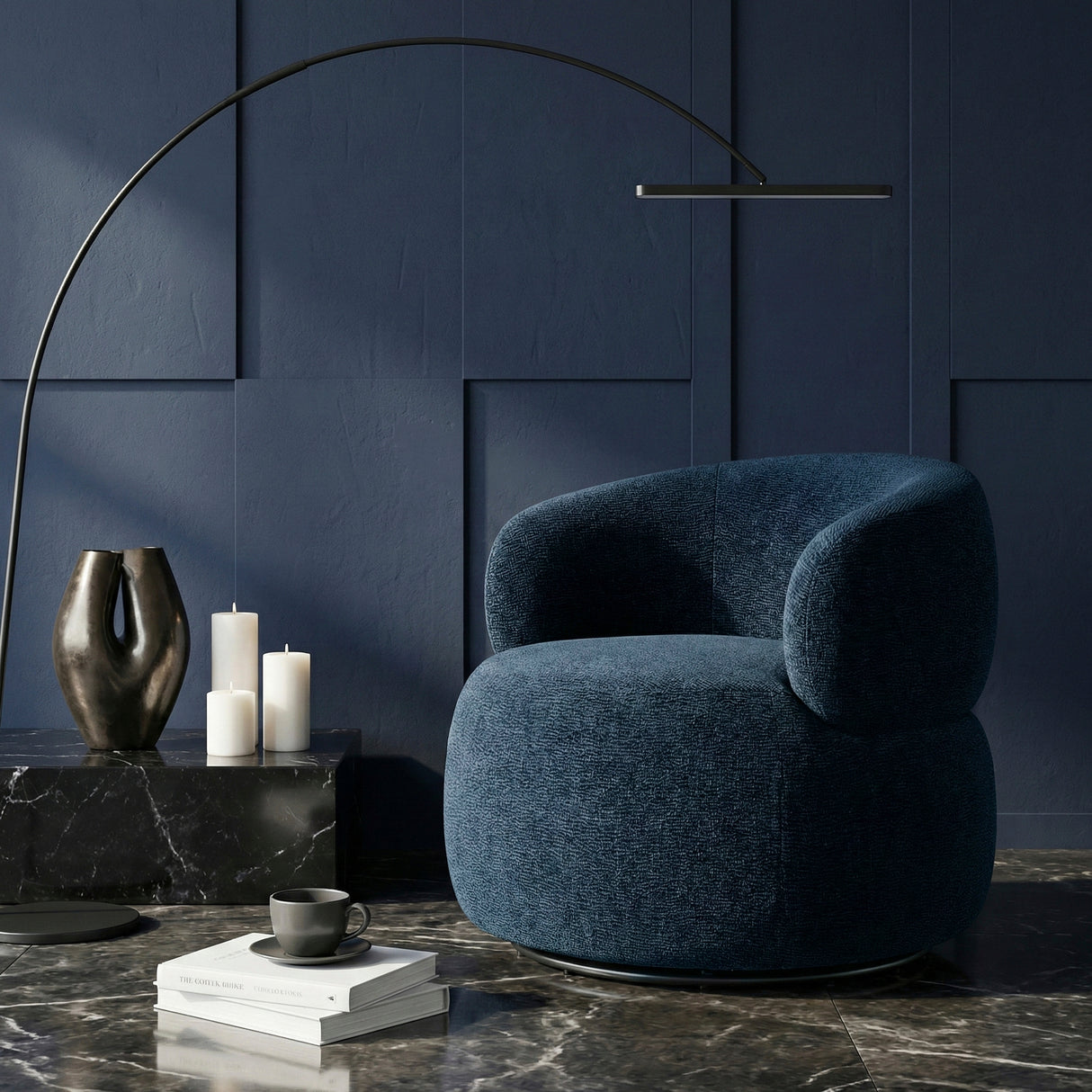 Ruvo Blue Swivel Accent Chair from Homelegance - Luna Furniture