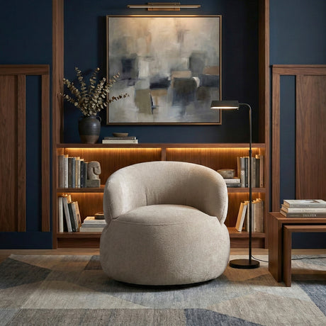Ruvo Light Brown Swivel Accent Chair from Homelegance - Luna Furniture