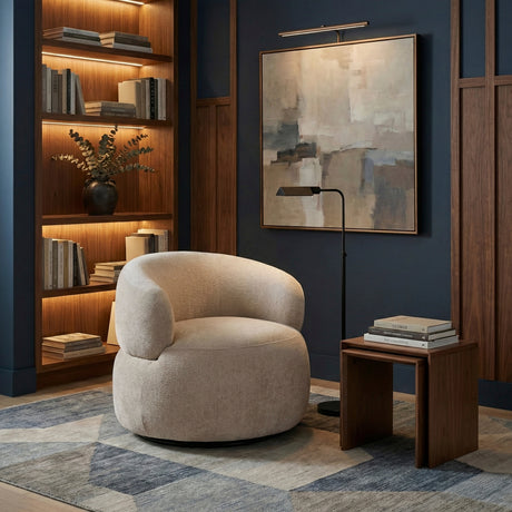 Ruvo Light Brown Swivel Accent Chair from Homelegance - Luna Furniture