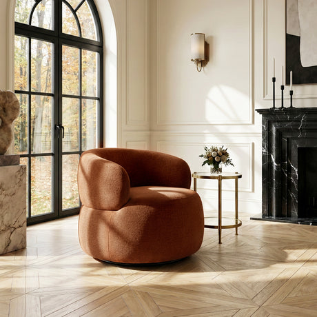 Ruvo Rusty Orange Swivel Accent Chair from Homelegance - Luna Furniture