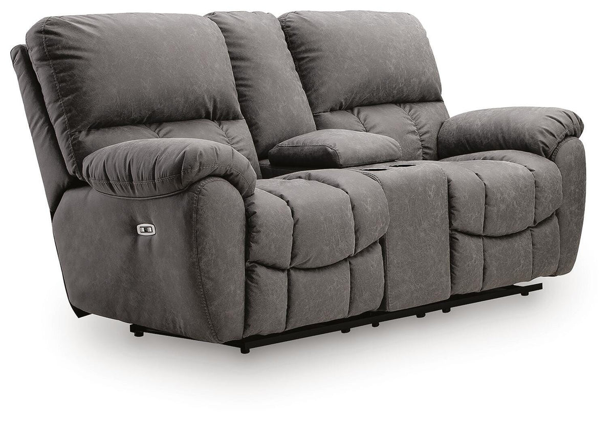 Bakerstein Galaxy Power Reclining Loveseat with Console from Ashley - Luna Furniture