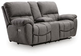 Bakerstein Galaxy Power Reclining Loveseat with Console from Ashley - Luna Furniture