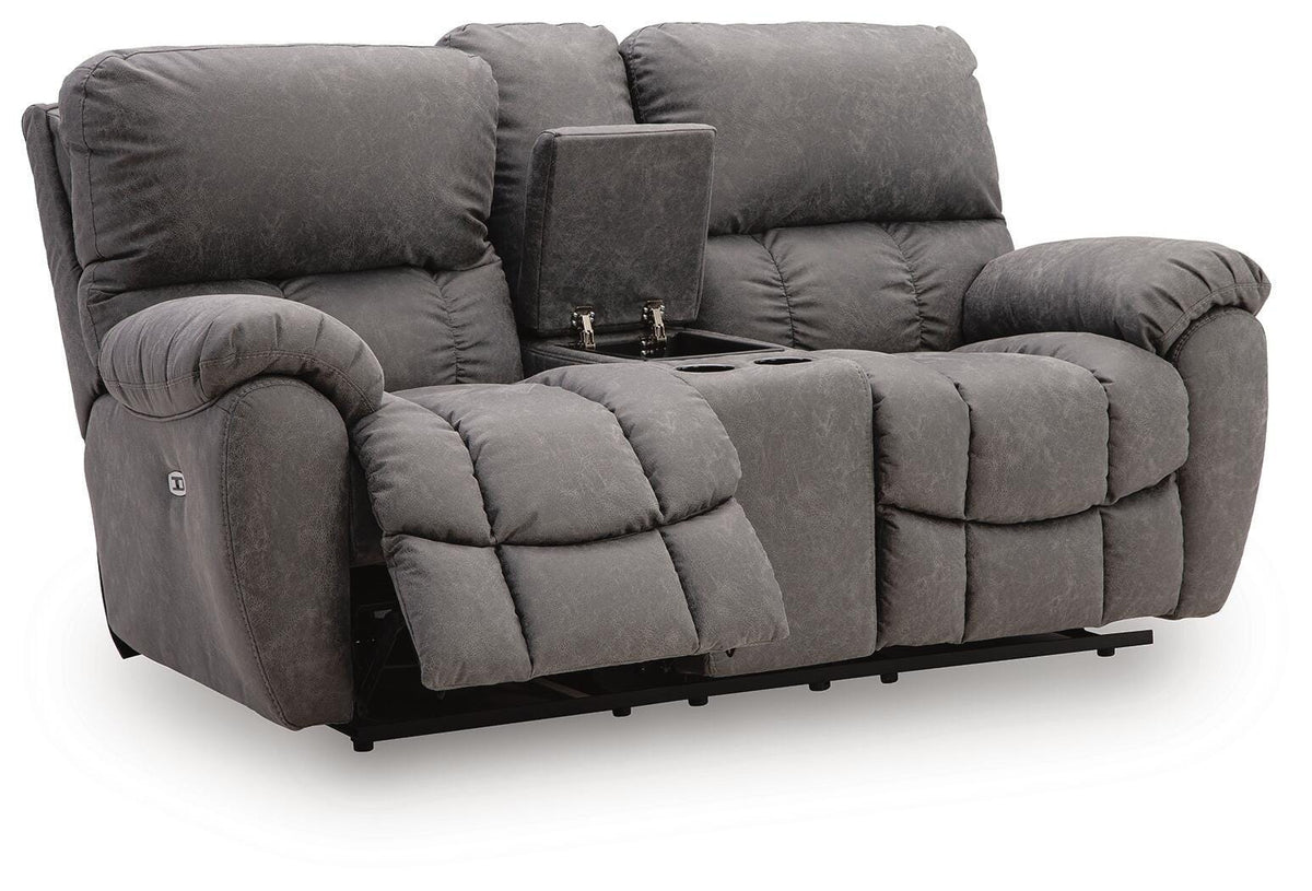 Bakerstein Galaxy Power Reclining Loveseat with Console from Ashley - Luna Furniture