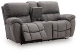 Bakerstein Galaxy Power Reclining Loveseat with Console from Ashley - Luna Furniture