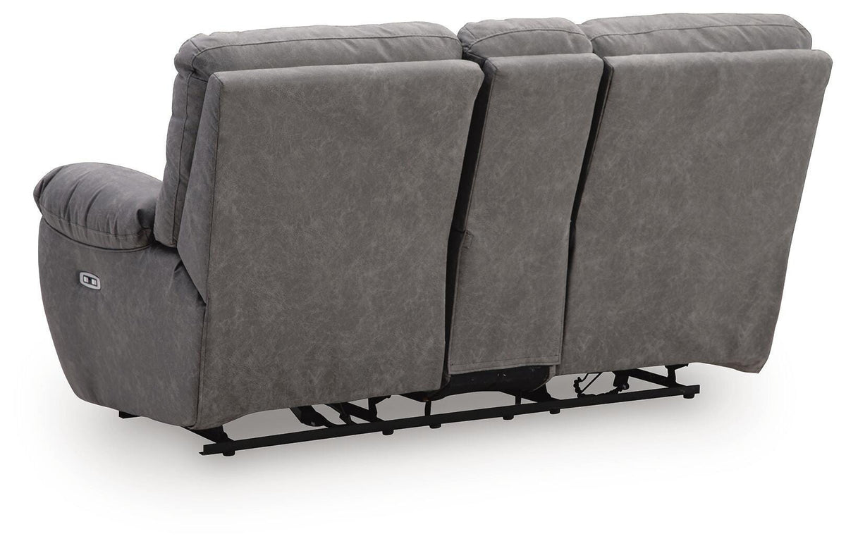 Bakerstein Galaxy Power Reclining Loveseat with Console from Ashley - Luna Furniture