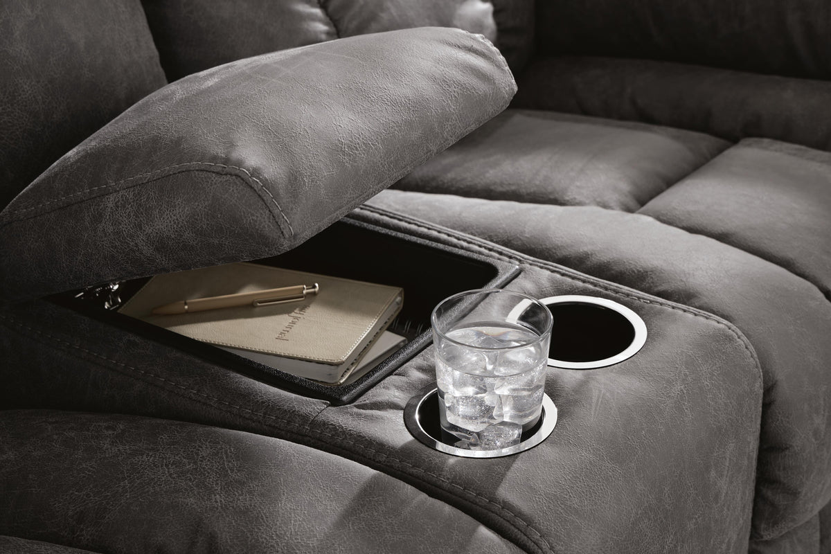 Bakerstein Galaxy Power Reclining Loveseat with Console from Ashley - Luna Furniture