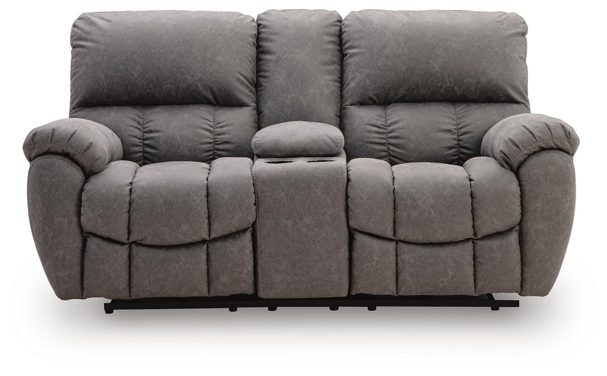 Bakerstein Galaxy Power Reclining Loveseat with Console from Ashley - Luna Furniture