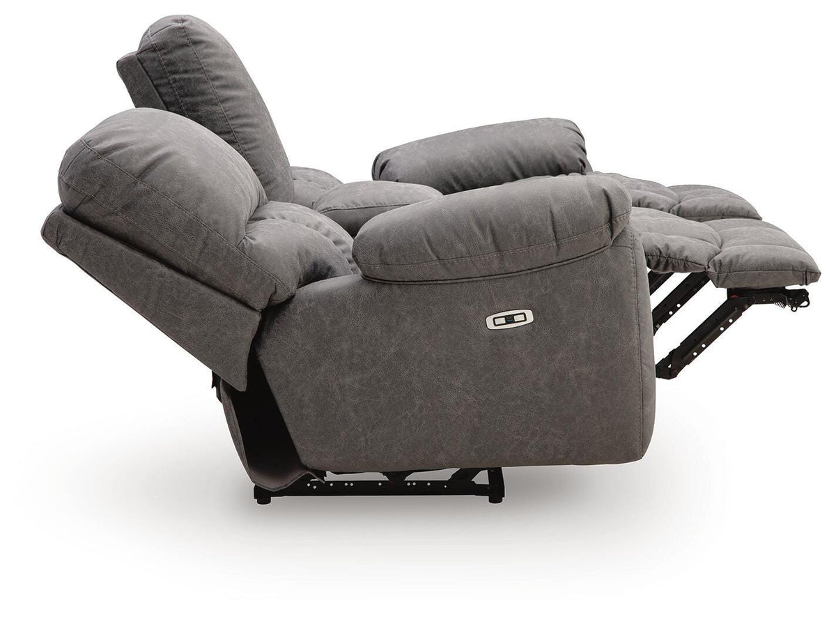 Bakerstein Galaxy Power Reclining Loveseat with Console from Ashley - Luna Furniture