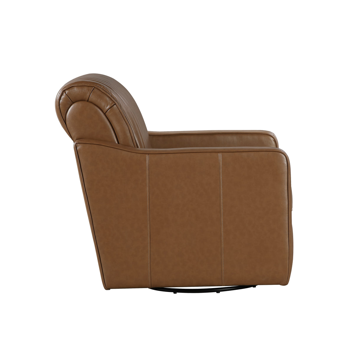 November Brown Leather Channel Back Swivel Chair from Homelegance - Luna Furniture