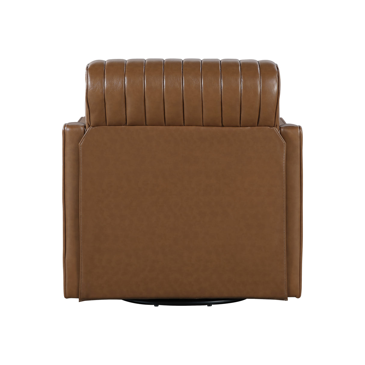 November Brown Leather Channel Back Swivel Chair from Homelegance - Luna Furniture