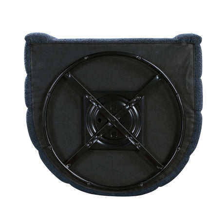 Delaney Blue Boucle Swivel Chair with Ottoman from Homelegance - Luna Furniture