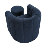 Delaney Blue Boucle Swivel Chair with Ottoman from Homelegance - Luna Furniture