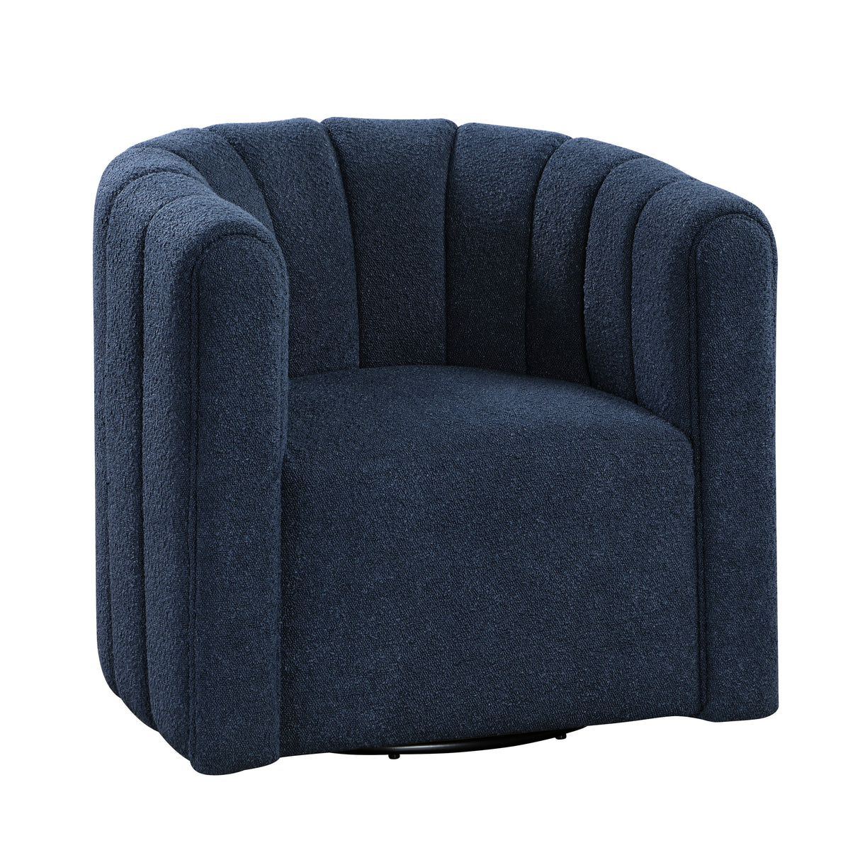 Delaney Blue Boucle Swivel Chair with Ottoman from Homelegance - Luna Furniture