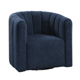 Delaney Blue Boucle Swivel Chair with Ottoman from Homelegance - Luna Furniture