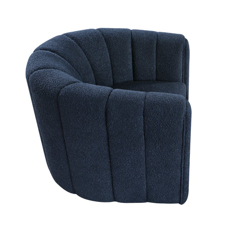 Delaney Blue Boucle Swivel Chair with Ottoman from Homelegance - Luna Furniture