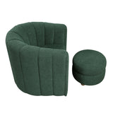 Delaney Green Boucle Swivel Chair with Ottoman from Homelegance - Luna Furniture