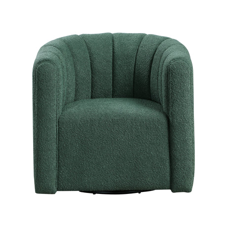 Delaney Green Boucle Swivel Chair with Ottoman from Homelegance - Luna Furniture
