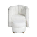 Delaney White Boucle Swivel Chair with Ottoman from Homelegance - Luna Furniture