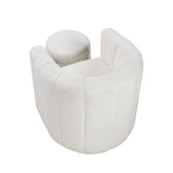 Delaney White Boucle Swivel Chair with Ottoman from Homelegance - Luna Furniture