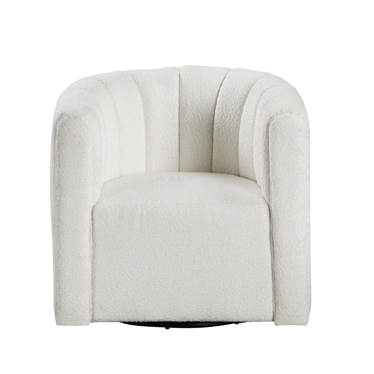 Delaney White Boucle Swivel Chair with Ottoman from Homelegance - Luna Furniture
