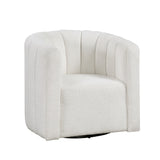 Delaney White Boucle Swivel Chair with Ottoman from Homelegance - Luna Furniture
