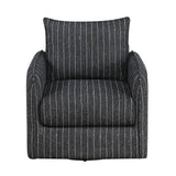 Coeur Charcoal Pinstripe Swivel Chair from Homelegance - Luna Furniture