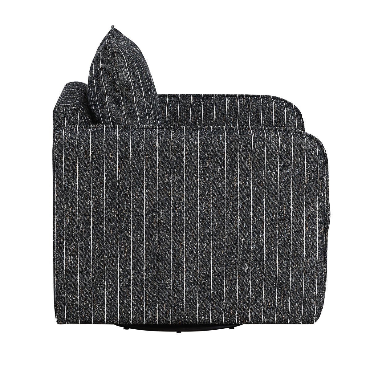 Coeur Charcoal Pinstripe Swivel Chair from Homelegance - Luna Furniture