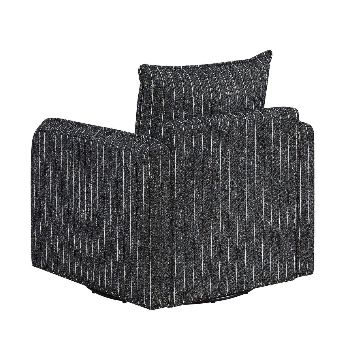 Coeur Charcoal Pinstripe Swivel Chair from Homelegance - Luna Furniture