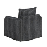 Coeur Charcoal Pinstripe Swivel Chair from Homelegance - Luna Furniture